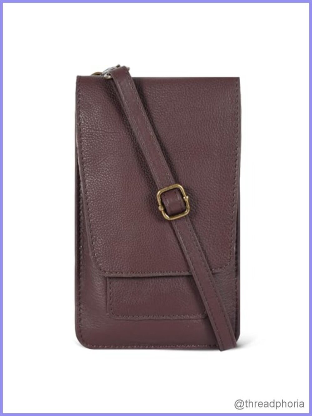 Real Leather Small Crossbody Bag for Women, Adjustable Strap with Phone Holder